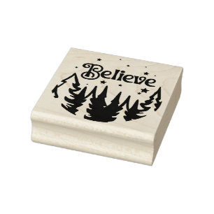 Glaube Forest Stars Weihnachtsmarkt Holz Gummistempel