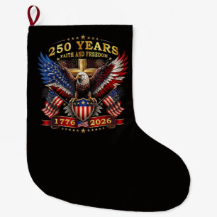 Glaube Freiheit 250 Jahre 1776 2026 Patriotischer  Großer Weihnachtsstrumpf