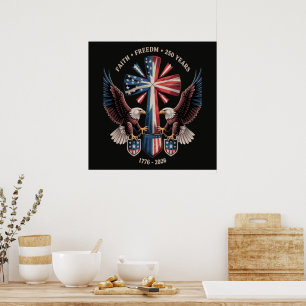Glaube Freiheit 250 Jahre 250. Jubiläum USA Poster