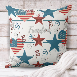 Glaube, Freiheit und Freiheit Retro Patriotic Kissen