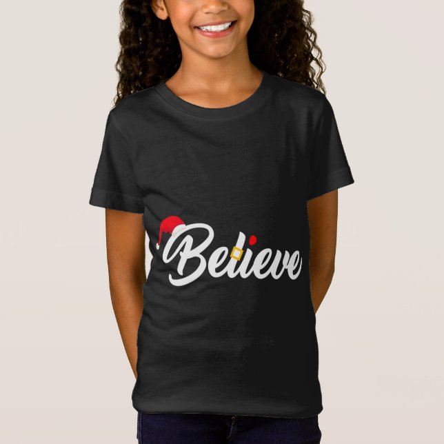 Glaube frohe Weihnachten Weihnachtsmannmütze Chris T-Shirt (Vorderseite)