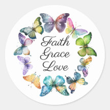 Glaube, Gnade und Liebe-Schmetterlingssticker