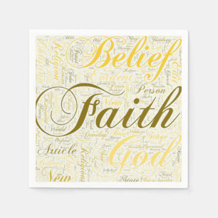 Glaube Gold und Weiß Serviette
