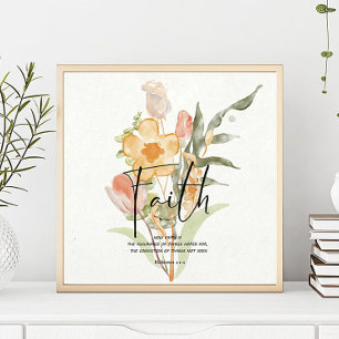 Glaube - Hebräer 11:1 Orangefarbene Blüten Poster