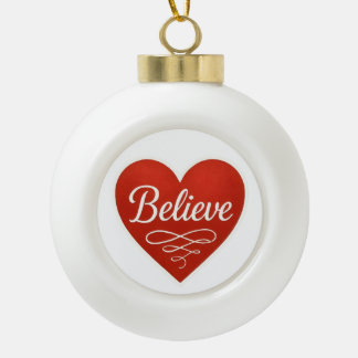 Glaube Herz Keramik Kugel-Ornament