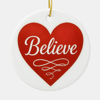 Glaube Herz Keramik Ornament