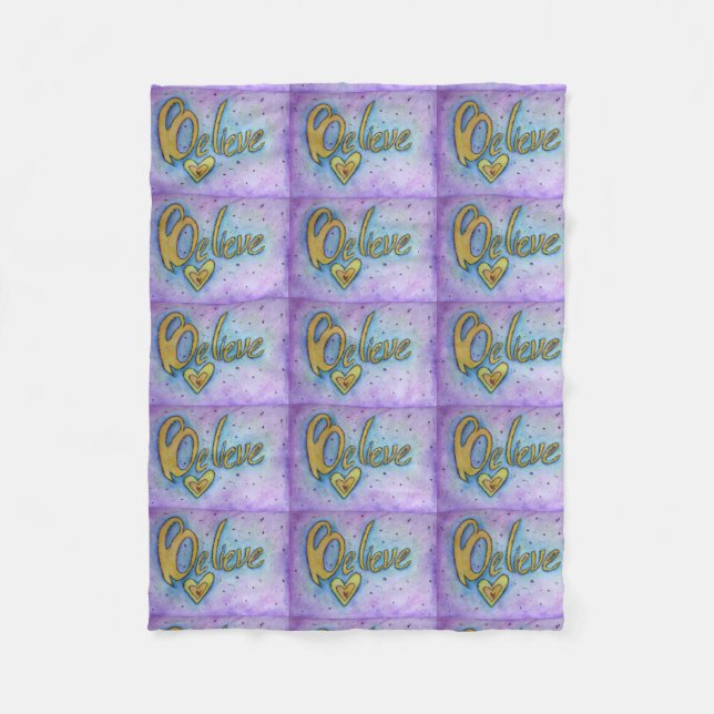 Glaube Herz Word Art Soft Fleece Chemo Blanket (Vorderseite)