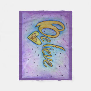 Glaube Herz Word Art Soft Fleece Chemo Blanket