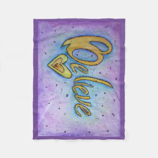 Glaube Herz Word Art Soft Fleece Chemo Blanket (Vorderseite)
