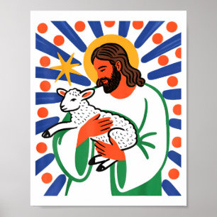 Glaube Hirte Lamm Friedlich Göttlich Spirituell De Poster
