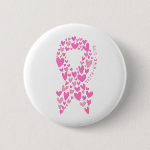 Glaube Hoffnung Brustkrebs Pink Ribbon Bewusstsein Button