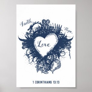 Glaube Hoffnung Liebe 1 Korinther 13:13 Wall Art  Poster