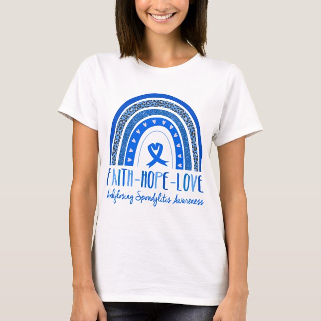 Glaube-Hoffnung-Liebe Ankylosing Spondylitis Bewus T-Shirt (Vorderseite)