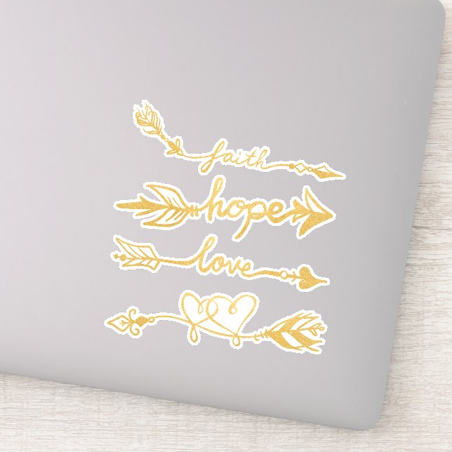 Glaube, Hoffnung, Liebe Aufkleber (Detail)