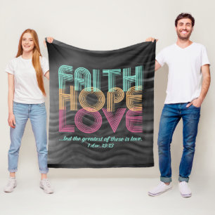 Glaube Hoffnung Liebe Christliche Bibel Verse Retr Fleecedecke