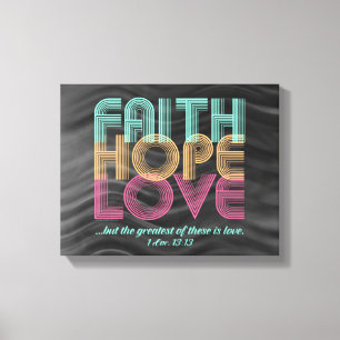 Glaube Hoffnung Liebe Christliche Bibel Verse Retr Leinwanddruck