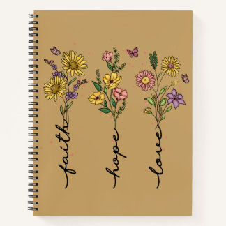 Glaube Hoffnung Liebe Floral | Christlich Inspirie Notizbuch