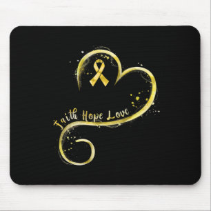 Glaube Hoffnung Liebe Gelbes Band Kinderkrebs Awa Mousepad