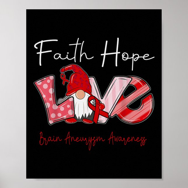 Glaube Hoffnung Liebe Hirnaneurysma-Bewusstsein 2  Poster (Vorne)