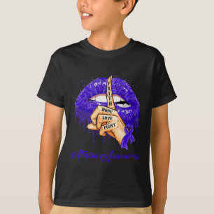 Glaube Hoffnung Liebe Kampf Blaues Band Ataxie-Bew T-Shirt