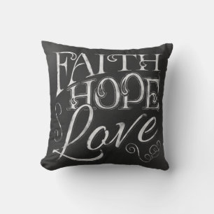 Glaube, Hoffnung, Liebe Khalkboard Pillow Kissen