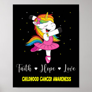 Glaube Hoffnung Liebe Kinderkrebsbewusstsein Einho Poster