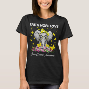 Glaube Hoffnung Liebe Knochenkrebs Bewusstsein T-Shirt