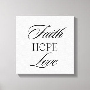 Glaube, Hoffnung Liebe Minimalistisches Design Leinwanddruck