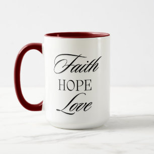 Glaube, Hoffnung Liebe Minimalistisches Design Tasse