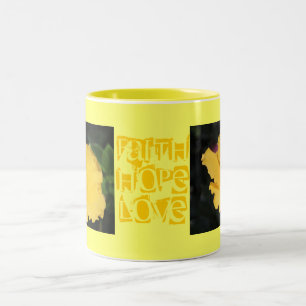 Glaube Hoffnung Liebe Monogramm Name Rebe Gelbe Bl Zweifarbige Tasse