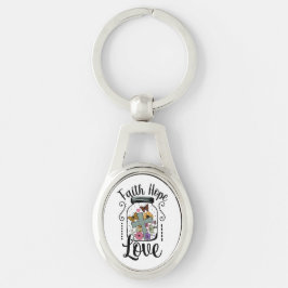 Glaube, Hoffnung, Liebe Oval Metal Schlüsselanhäng Schlüsselanhänger