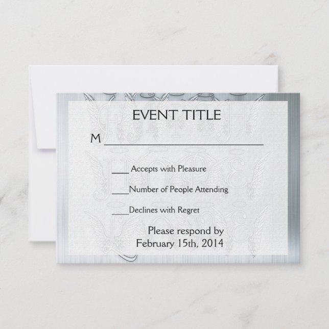 Glaube, Hoffnung, Liebe RSVP Karte (Vorderseite)