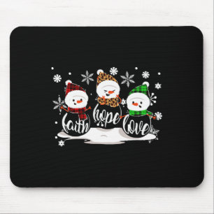 Glaube Hoffnung Liebe Schneemann Weihnachten Pyjam Mousepad