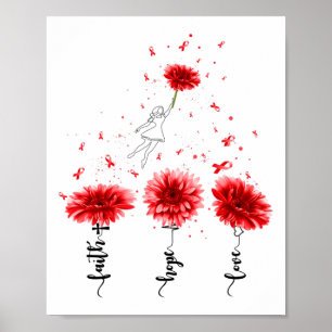 Glaube Hoffnung Liebe Sonnenblume Herzkrankheit Be Poster