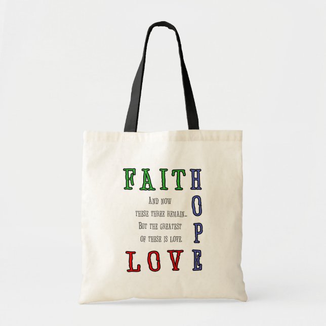 Glaube, Hoffnung, Liebe-Taschen-Tasche Tragetasche (Vorne)