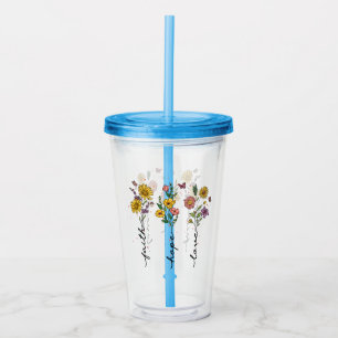 Glaube, Hoffnung, Liebe - Vibrierendes florales In Acryltrinkbecher