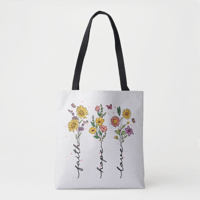 Glaube, Hoffnung, Liebe - Vibrierendes florales In Tasche (Vorderseite)