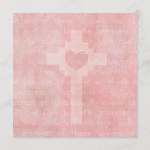Glaube Hoffnung und Liebe Christliche Hochzeit am  Einladung