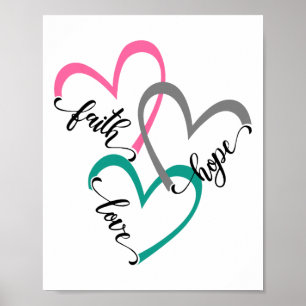 Glaube Hoffnung Und Liebe Herz Christlich Ostern C Poster