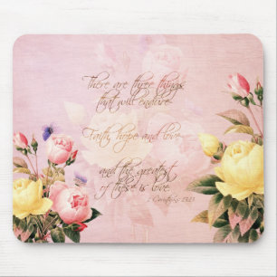 Glaube Hoffnung und Liebe Rosen Mousepad