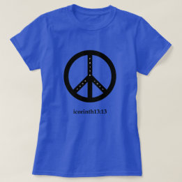 Glaube, Hoffnung und Liebe T - Shirt (Blau mit Sch