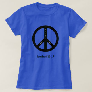 Glaube, Hoffnung und Liebe T - Shirt (Blau mit Sch