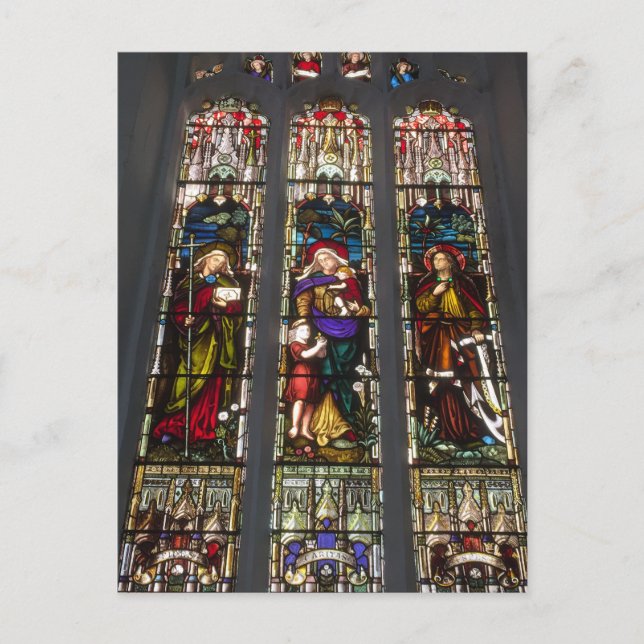 Glaube, Hoffnung und Wohltätigkeit: Glass-Fenster Postkarte (Vorderseite)