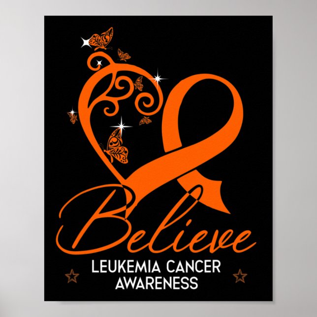 Glaube Hope Leukemia Awareness Geschenk Poster (Vorne)