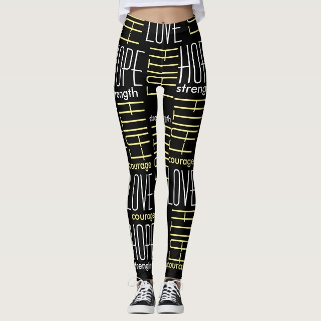Glaube HopeLoveStrength und Mut Leggings (Vorderseite)