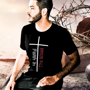 Glaube im Blut Weißes Kreuz Christlich T-Shirt