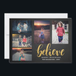 Glaube Imitate Gold Chalkboard Urlaub Fünf Fotos Feiertagskarte<br><div class="desc">Glaube Imitate Gold Chalkboard Urlaub Fünf Fotos</div>