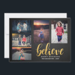Glaube Imitate Gold Chalkboard Urlaub Fünf Fotos Feiertagskarte<br><div class="desc">Glaube Imitate Gold Chalkboard Urlaub Fünf Fotos</div>