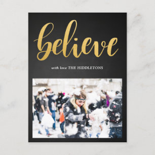 Glaube Imitats Gold Script Chalkboard Foto Postkarte