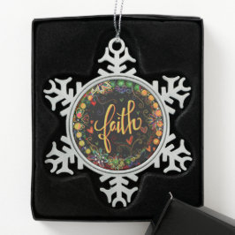 "Glaube"-Inspiritivität Schneeflocken Zinn-Ornament